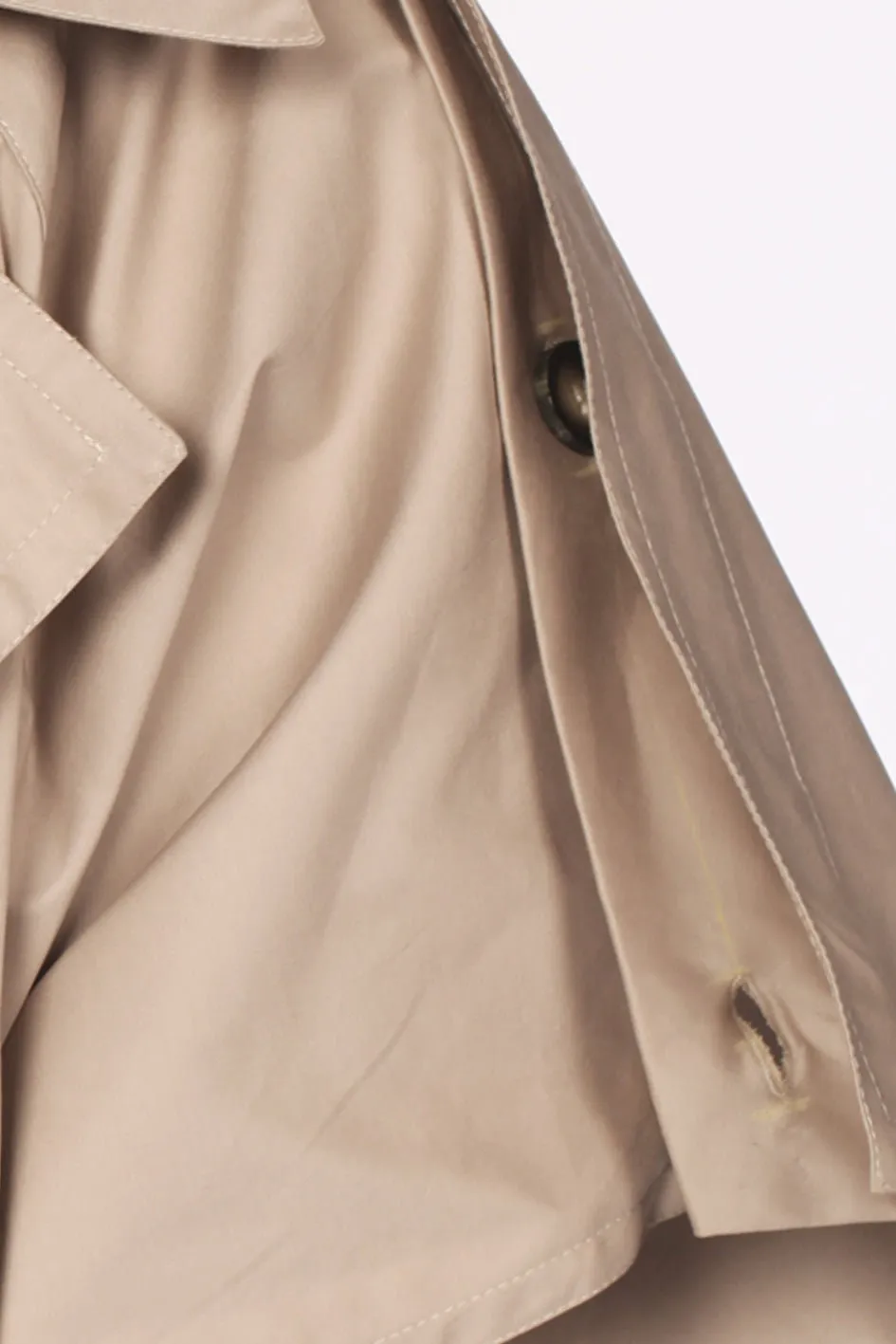 Waterproof Cotton Gabardine Trench Cape  Beige / Oversized Silhouette / Minimalist Outerwear